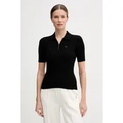 Lacoste pletena polo ženska majica z viskozo