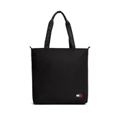 Tommy Jeans Nakupovalna torba Essential Repeat Logo Tote črna