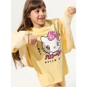 Sinsay - Pamucna majica sa printom Hello Kitty - svetlo žuta