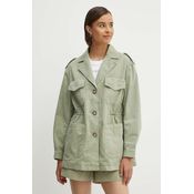 Traper jakna Pepe Jeans ANNIE za žene, boja: zelena, za prijelazno razdoblje, PL402425