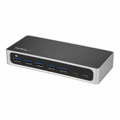 StarTech.com 7 Port USB C Hub with Fast Charge Port, USB-C to 5x USB-A 2x USB-C USB 3.0 (USB 3.1/3.2 Gen 1 SuperSpeed 5Gbps), Self Powered Type-C Hub w/ Power Adapter, Desktop/Lapt