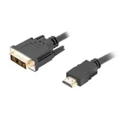 Lanberg HDMI na DVI-D (dual link) kabel, 3M, črn