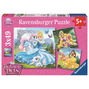 RAVENSBURGER sestavljanka 3x49 delna Princese 09346