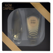 Naomi Campbell Queen Of Gold darilni set toaletna voda 15 ml + gel za prhanje 50 ml za ženske