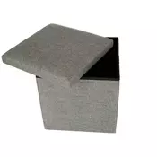 WOWO Zložljiv tabure s shranjevalnim prostorom siv 38 x 38 x 38 cm