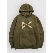 Anon Po moški pulover s kapuco dried moss
