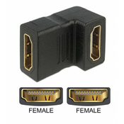 adapter HDMI Ž - HDMI Ž 19-pin kotni Delock