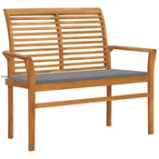 Vidaxl Vrtna klop s blazino 112 cm trdna tikovina