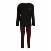 HUGO Duga pidžama, crvena / crna