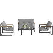 Homestar Vrtni garnitura za 4 osebe zunanji lounge set svetlo siva