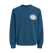 JACK & JONES Majica JCOFADE cijansko modra/bela