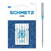 SCHMETZ Strojne igle Jeans 90; 100; 110 kombinirane na kartici - (90/14) nikelj