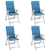 vidaXL Jastuci za stolice 4 kom prošarano plavi 120x50x4 cm od tkanine