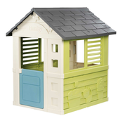 Domček s polovičnými dverami Jolie Playhouse Life Smoby zeleno-modrý s 3 oknami a 2 žalúziami s UV filtrom od 24 mes - model 2025 SM810737