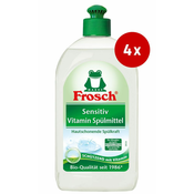 Frosch gel za pomivanje posode Sensitiv Vitamin, 4 x 500 ml