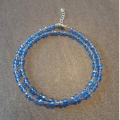 Ogrlica sa kristalima – svjetlo plava – 43+3cm Srebro 925 + KUTIJA