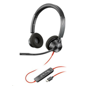 Slušalke Poly Headset Blackwire 3320, adapter USB-C/A, stereo