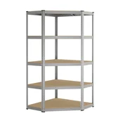 Songmics Kotna polica z 5 nivoji 70x70x180 cm srebrna