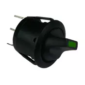 Prekidac kipp 10A/250V 1-pol 2-položaja crni okr zel ind, fi=21mm