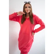 Raspberry dress with hood