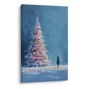 Slika čarobna noč z božičnim drevesom - 100x150