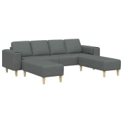 Kauč za dnevni boravak 3 pcs Tamno siva Poliester