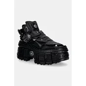 New Rock sandali ženski usnjeni ITALI NEGRO, TANK CASCO NEGRO PIN LATERA