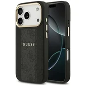 shumee Ovitek Guess za iPhone 17 Pro, združljiv z MagSafe GUHMP17LPG4SEMCK (PU s 4G črtami), črn