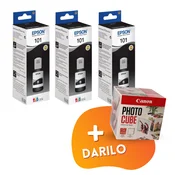 Epson - Komplet črnil za Epson 101 (C13T03V14A) (črna), original, 3 kosi + DARILO GRATIS