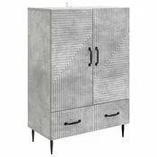 Vidaxl Strani šal Betonsko siva 66 x 34,5 x 95 cm Inženirski les