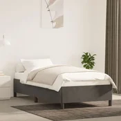 shumee vidaXL Posteljni okvir brez vzmetnice temno siv 90x190 cm žamet