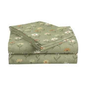 Pamucna plahta FLORAL NEST zelena 140x240 cm
