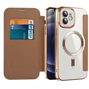 Etui SmartMag Book z Magsafe tehnologijo in RFID denarnico za iPhone 12 - brown