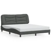 Vidaxl Posteljni okvir brez vzmetnice Hvar temno siv 160x200 cm blago