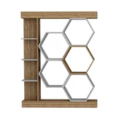Hanah Home Sueno White Walnut Polica za knjige 140x29.6x177.4cm, Smeda