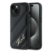 shumee Ovitek Karl Lagerfeld Diagonal Quilted črne barve za iPhone 15