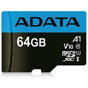 A-Data Adata/micro SDHC/64GB/100MBps/UHS-I U1/Class 10/+ adapter