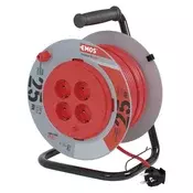 Kolutni podaljšek 25 m/4 vtičnice/črni/PVC/230 V/1,5 mm2