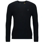 Polo Ralph Lauren PULL COL ROND EN MAILLE TORSADEE LAINE CACHEMIRE Črna