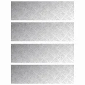 Vidaxl Stopnice Pravokotna 4 szt. srebrna 100 x 30 cm Aluminij