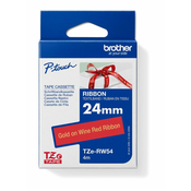 BROTHER TZE-RW54 zlata na bordo rdeči, 24 mm, tekstilni trak