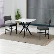 Hanah Home Trpezarijski sto i stolice Dubai, Anthracit-beli