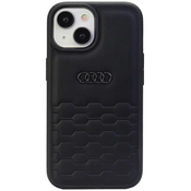Maska Audi GT sinteticka kožna maska iPhone 15 Plus 6,7 crna tvrda (AU-TPUPCIP15M-GT/D2-BK)