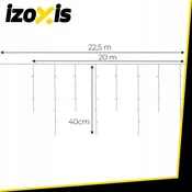 Zunanje novoletne lučke zavesa 500 LED hladno bela 8 funkcij 22,5m
