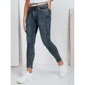 Jeansy damskie skinny niebieskie Dstreet