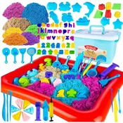 [PACZB][5] Kinetični pesek, velik komplet XXL, 4,5 kg, modelčki za peskovnik, bazen U796