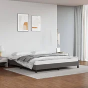 Greatstore Posteljni okvir siv 180x200 cm umetno usnje