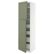 METOD/MAXIMERA Visoka omara z 2 vrati/4 predali, bela/Axstad sivo zelena, 60x60x220 cm