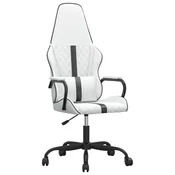 Vidaxl Gaming stol belo in črno umetno usnje