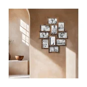 Songmics Kolaž okvir za slike 60x3.6x49.3 cm rjave barve